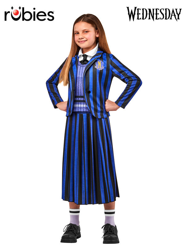 Girls Costume - Wednesday Nevermore Blue Deluxe Costume (Netflix)