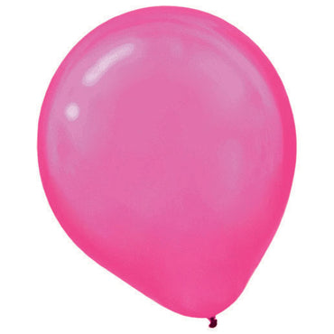 Bright Pink Latex Balloons Pearl 30cm 72pk