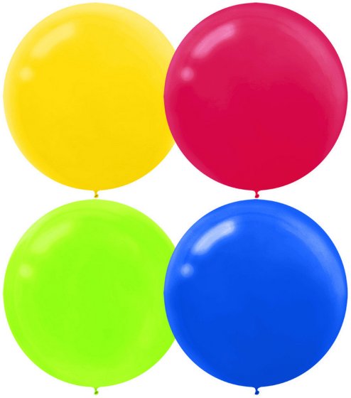 Assorted Latex Balloons 60cm 4pk