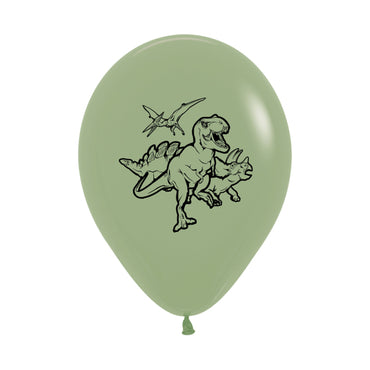 Dinosaurs Fashion Eucalyptus Latex Balloons 30cm 6pk