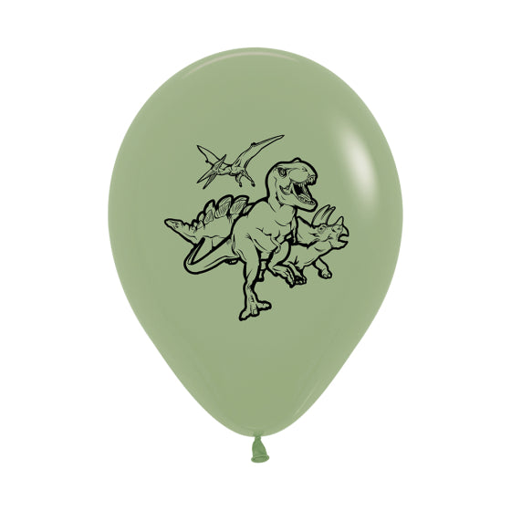 Dinosaurs Fashion Eucalyptus Latex Balloons 30cm 6pk