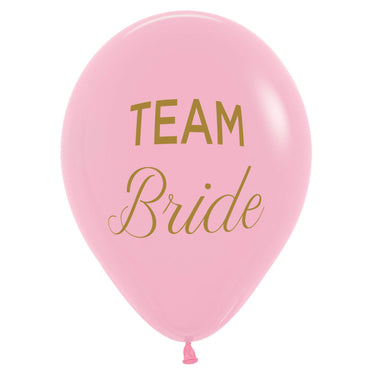 TEAM Bride Fashion Pink & Gold Ink Latex Balloons 30cm 25pk