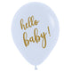 hello baby! Fashion White & Gold Ink Latex Balloons 30cm 25pk