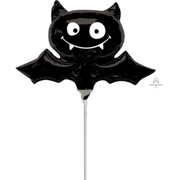 Black Bat Mini Shape Foil Balloon Each