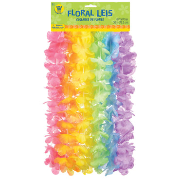 Floral Rainbow Leis Child Size Value Pack