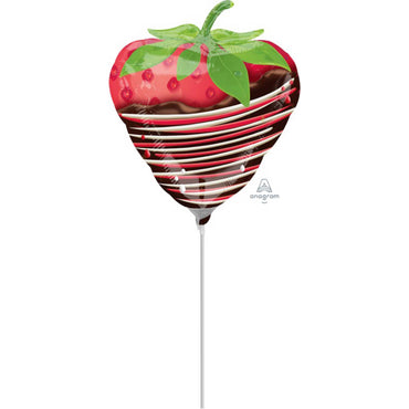 Chocolate Dipped Strawberry Mini Shape Foil Balloon Each