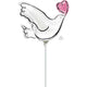 Wedding Dove Mini Shape Foil Balloon Each