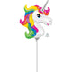 Rainbow Unicorn Mini Shape Foil Balloon Each