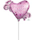 Satin Happy Valentine's Day Heart & Swirls Mini Shape Foil Balloon Each