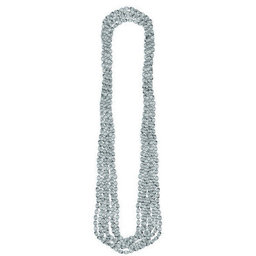 Silver Metallic Necklace 76cm 8pk