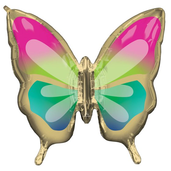 Beautiful Tropical Butterfly SuperShape Foil Balloon 76cm x 71cm Each