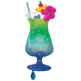 Tropical Blue Hawaiian Drink SuperShape Foil Balloon 40cm x 93cm Each