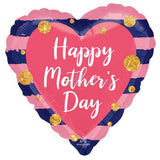 Happy Mother's Day Navy & Pink Foil Balloon 45cm Each