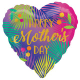 Happy Mother's Day Tropical Palm Fronds Foil Balloon 45cm Each