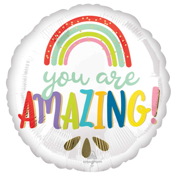 You Are Amazing Rainbow Foil Balloon 45cm Each