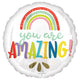 You Are Amazing Rainbow Foil Balloon 45cm Each