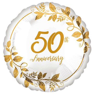 Happy 50th Anniversary Foil Balloon 45cm Each