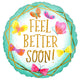 Feel Better Soon Teal & Gold Foil Balloon 45cm Each