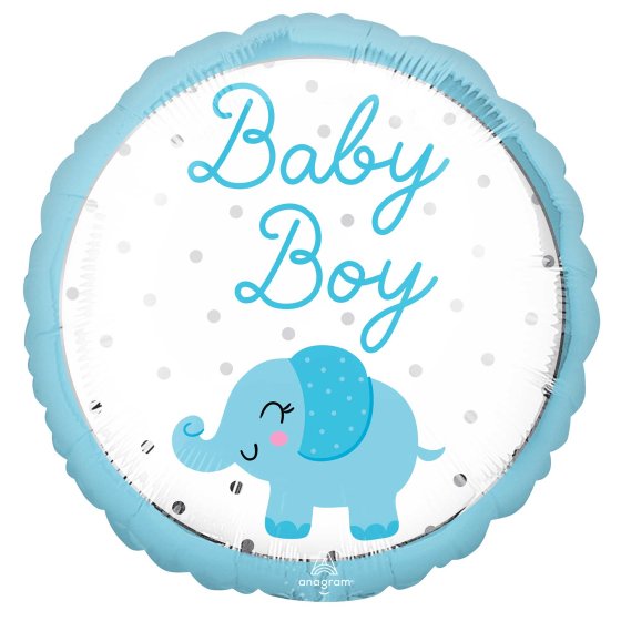 Baby Boy Elephant Foil Balloon 45cm Each