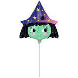 Halloween Witch Mini Shape Foil Balloon Each