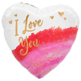 Geode Watercolour Love Jumbo Shape Foil Balloon 71cm Each