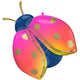 Colourful Ladybug SuperShape Foil Balloon 68cm x 83cm Each