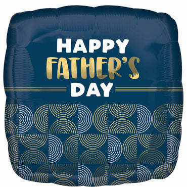 Happy Father's Day Ribbed Lines Foil Balloon 45cm Each