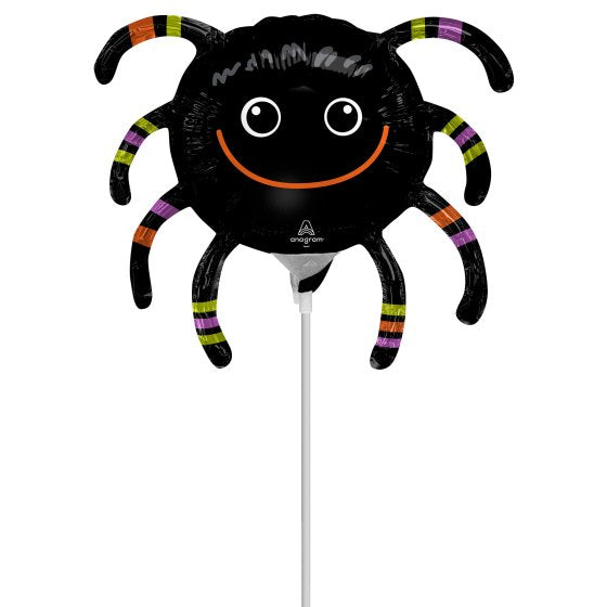 Smiley Spider Mini Shape Foil Balloon Each