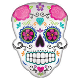 Satin Sugar Skull SuperShape Foil Balloon 45cm x 60cm Each