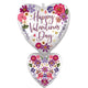 Happy Valentine's Day Pressed Flowers SuperShape Foil Balloon 50cm x 78cm Each