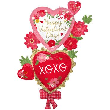 Happy Valentine's Day Floral & XOXO Giant Multi-Balloon 88cm x 149cm Each