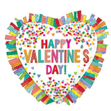 Happy Valentine's Day Rainbow Fringe SuperShape Foil Balloon 63cm x 58cm Each