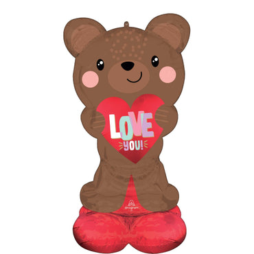 Satin Brown Love You Bear AirLoonz Balloon 68cm x 124cm Each