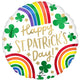 Happy St Patrick's Day Rainbows & Shamrocks Foil Balloon 45cm Each