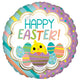 Happy Easter Chicky Stripes & Dots Foil Balloon 45cm Each