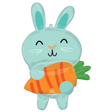 Minty Bunny & Carrot SuperShape Foil Balloon 55cm x 86cm Each