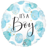 Baby Boy Watercolor Foil Balloon 45cm Each