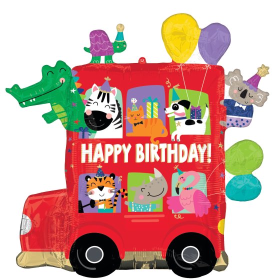 Party Bus Birthday SuperShape Foil Balloon 71cm Each