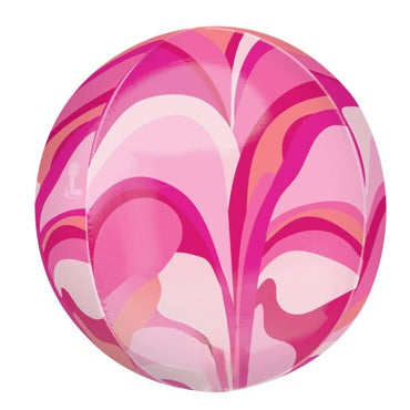 Pink Macro Marble Orbz Balloon 40cm Each