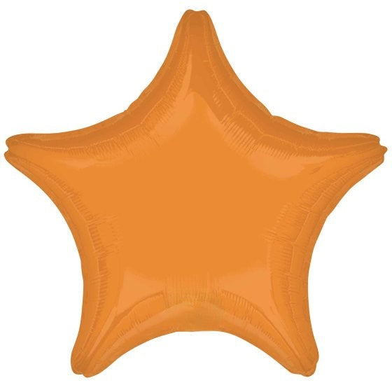 Vibrant Orange Star Foil Balloon 45cm Each