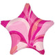 Pink Macro Marble Star Foil Balloon 45cm Each