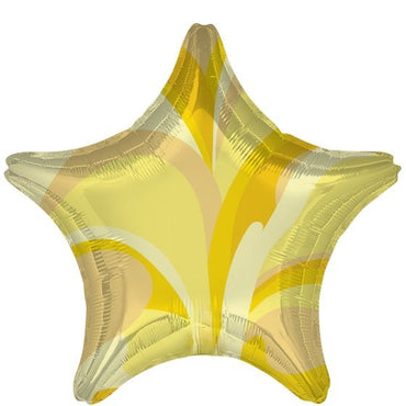 Gold Macro Marble Star Foil Balloon 45cm Each