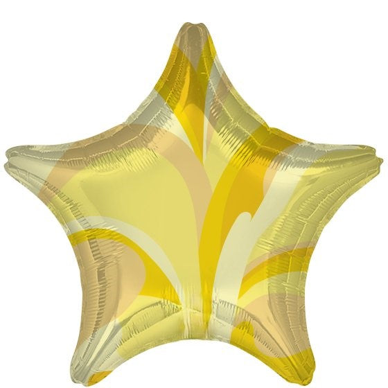 Gold Macro Marble Star Foil Balloon 45cm Each