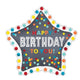 Confetti Burst Birthday SuperShape Foil Balloon 86cm x 81cm Each