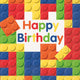 Building Blocks Birthday Luncheon Napkins 2ply 33cm x 33cm 16pk