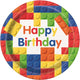 Building Blocks Birthday Paper Plates 23cm 8pk