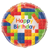 Building Blocks Birthday Foil Balloon Packaged 45cm Each