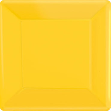 Yellow Sunshine Square Paper Plates 17cm 20pk