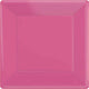 Bright Pink Square Paper Plates 17cm 20pk