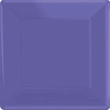 New Purple Square Paper Plates 17cm 20pk
